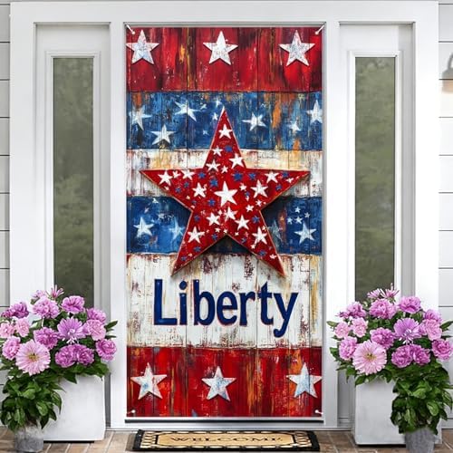 Patriotic Welcome Door Cover, 70.86" X 35.43" Door Banner - Image 2