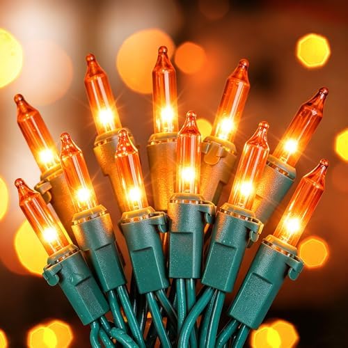 Hopolon 13FT 50 Orange Halloween Incandescent Mini String Lights 2 Pack by Hopolon