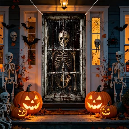 Halloween Door Cover, Fabric Front Door Porch Sign for Halloween Party - Image 4