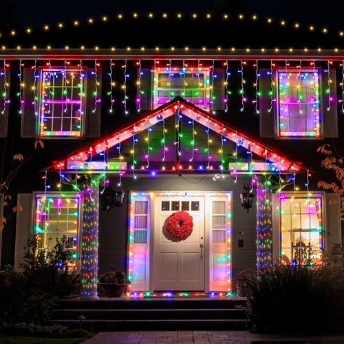 Lomotech 35Ft RGB Color Changing Icicle Lights - Waterproof Christmas Lights with Remote for Holiday, Wedding, Party, Eaves, Outdoor & Indoor Decorations (Non-Connectable) - Image 7