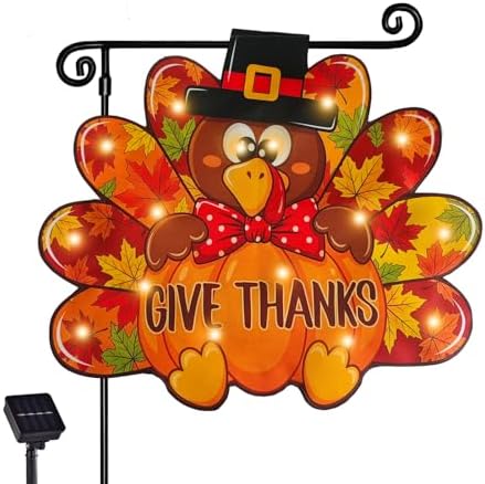 Thanksgiving Garden Flag, Turkey Fall Porch Decor, 12x18 In by FLAGMESAGE