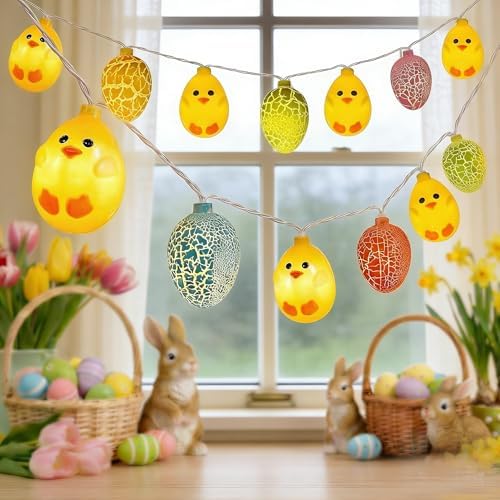 10 LED Chicks Egg Camping String Lights, 8.5Ft Easter Decoration Outdoor by Unknown