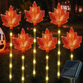 Fall Decor Solar Pathway Lights Outdoor Thanksgiving Decorations, 6 Pack Fall Leaves Solar Thanksgiving Maple Leaf Garden Stake Lights for Outside Patio Yard Wedding Party Autumn Decor by Mankinlu