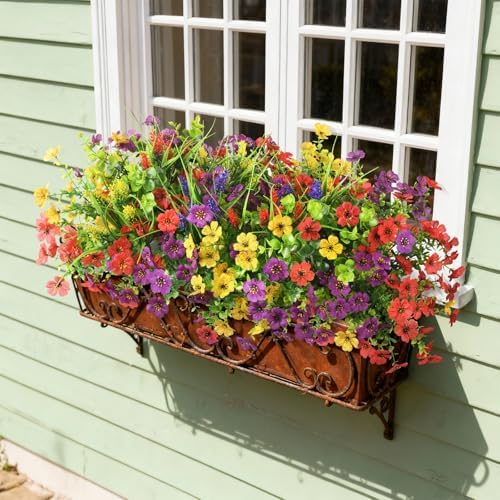 Hommyea Artificial Fake Flowers Plants for Outdoors Silk Spring Home Decor - Image 4