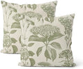 Sage Green Pillow Covers 22x22 Inch 2 Pcs Boho Vintage Floral Decor Throw Pillows Hydrangea Flower Seasonal Outdoor Farmhouse Neutral Accent Decoration Pillowcase Linen Cushion Cover for Sofa by DAFENA