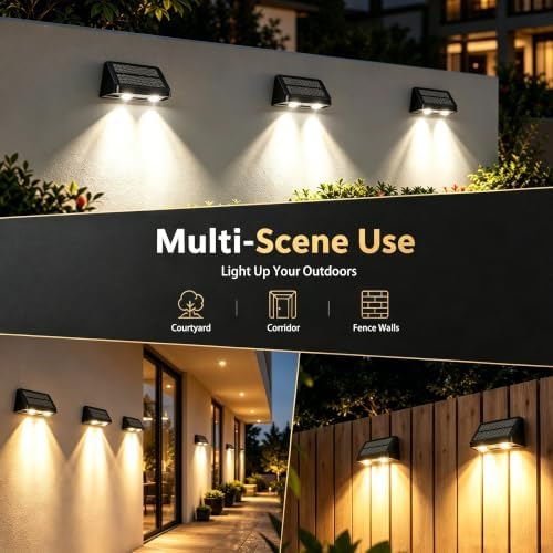 Solar Fence Lights Outdoor,Solar Powered Wall & Deck Lights 8 Pack - Image 7