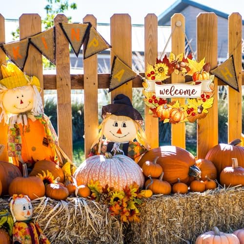 Britimes Fall Harvest Welcome Door Sign, Wooden, for Home Decor - Image 4