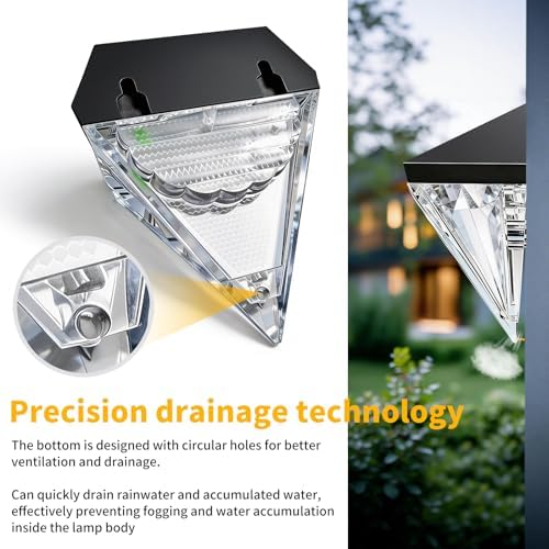 Solar Fence Lights,Waterproof Outdoor Solar Deck Lights, Wall Decor for Garden Stair,Yard, Front Step, Porch & Patio, Warm White - Image 3