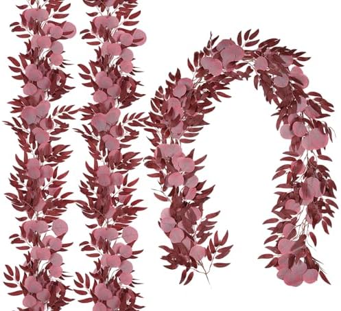 RECUTMS Artificial Silk Eucalyptus Vine Fall Garland with Willow Leaves 2P by RECUTMS