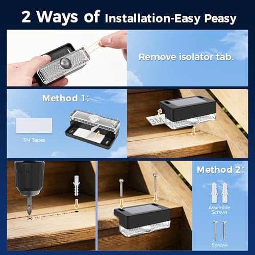 Solar Deck Lights, Solar Step Lights Outdoor Waterproof 24 Packs Warm White - Image 5