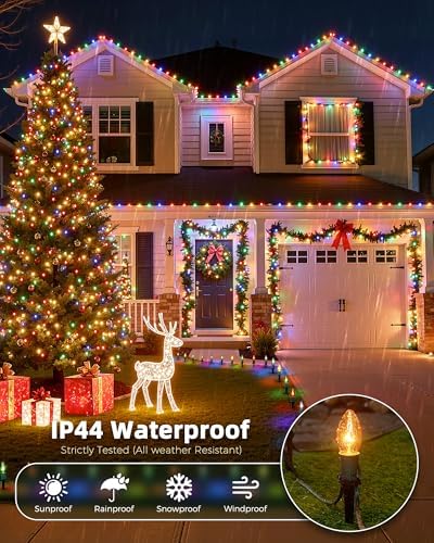 Christmas Pathway Lights Outdoor,102.8 Ft Lights with 80 Multicolor Bulbs - Image 2