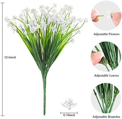 AmyHomie 20 PCS Artificial Flowers for Outdoors, UV Resistant Fake Plants - Image 2