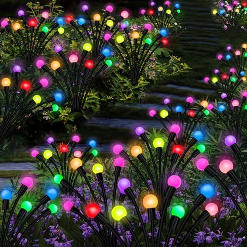 Kohlrabi Solar Garden Lights Outdoor, 4 Pack 32 LED Solar Firefly Lights Waterproof, Sway by Wind, Swaying Light for Yard Patio Backyard Garden Planter Flower Bed Pathway Outdoor Decoration - Image 5