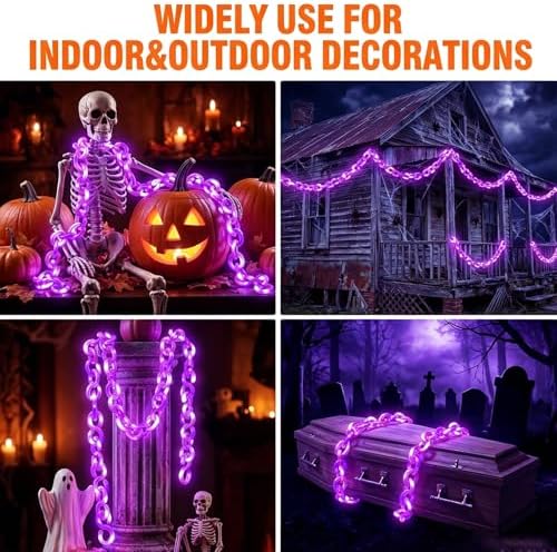 10 ft Halloween Chain Lights, Purple Halloween Lights - Image 7