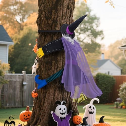 Halloween Decorations Outdoor, Solar Witch, Orange Purple - Image 6