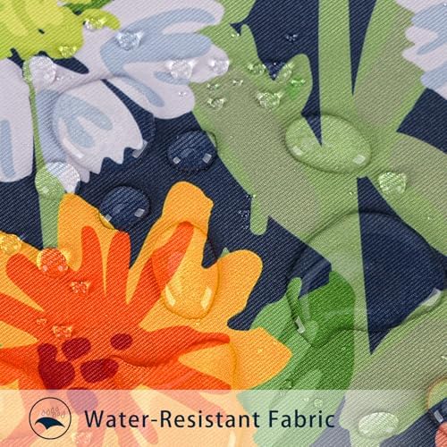 Pyonic Floral Outdoor Lumbar Pillows Covers 12x20 inch Waterproof Spring Summer Decor Outdoor Pillows for Patio Furnture Garden Bench Porch,Navy Blue - Image 4