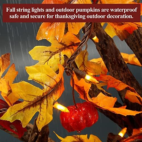 Fall Maple Leaf String Lights Plug in 120V UL Certified, Thanksgiving Decorations Fall Garland Lights String 8ft with Traditional 35 Incandescent Bulbs for Halloween Garland Fall Decor for Outdoor - Image 4