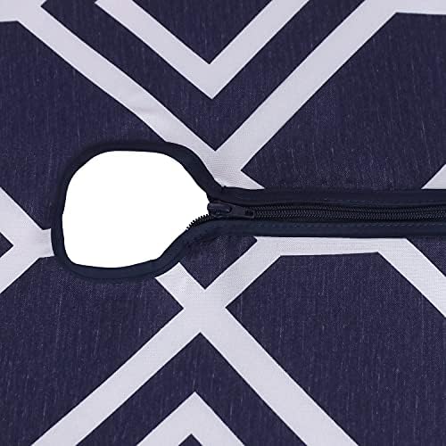 LUSHVIDA Moroccan Outdoor Tablecloth with Umbrella Hole, 60x84 Inch Navy - Image 6
