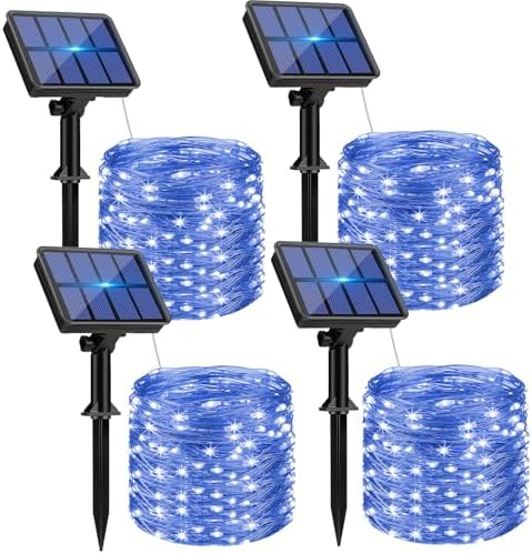 btfarm 4 Pack Solar String Lights Outdoor, Total 132FT 320LED Fairy Lights by btfarmdecorativelighting