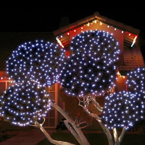 WBao Outdoor Christmas Lights, 360LED 11.5ft x 6.9ft Net Lights with 8 Modes, Timer, UL Certified, End to End Connectable, Waterproof for Lawn, Bushes, Trees Outdoor Christmas Decorations, Cool White - Image 6