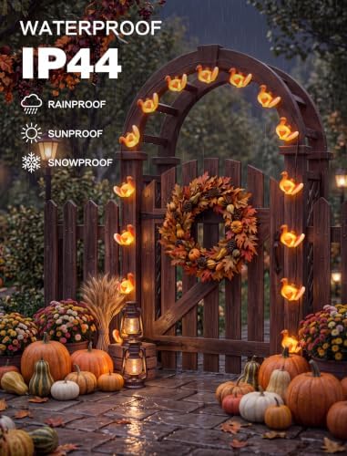 SUNSGNE Thanksgiving Turkey String Lights, 12FT 20 LED Fall Decor Lights - Image 3