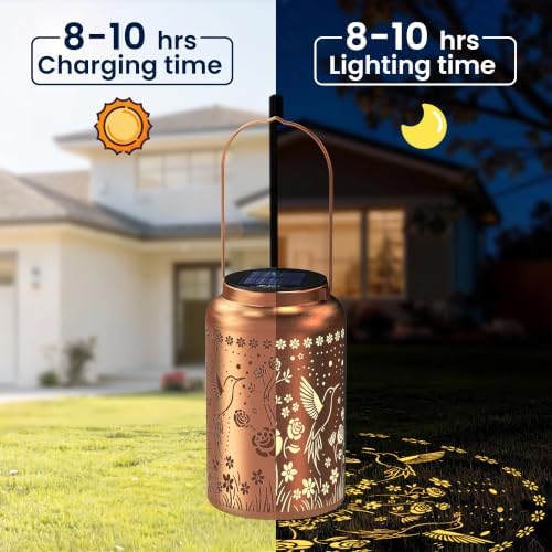 JEJOT Hummingbird Solar Lanterns Outdoor Waterproof,Birthday Gift for Women - Image 6