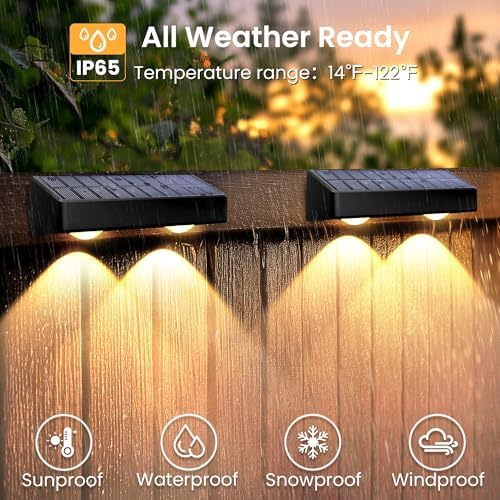 SOLPEX Solar Fence Lights Outdoor, 9 Fixed Colors ＆ Color Changing Fence Solar Lights Outdoor Waterproof IP65, LED Deck Lighting for Backyard Wall Step Patio Railing Pool Porch (16 Pack) - Image 6