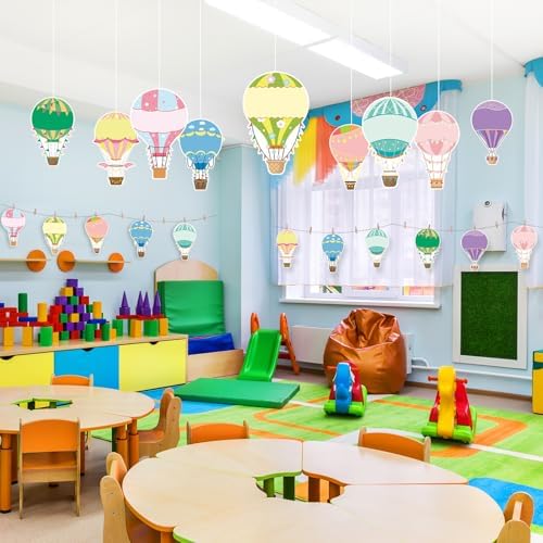 45Pcs Hot Air Balloons Cutouts Colorful Balloon Name Tags Labels Paper Cutout Bulletin Board Classroom Decoration - Image 6
