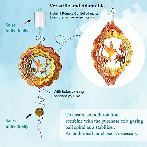 Hummingbird Wind Spinner, Hummingbird Garden Gift for Women Mem - Image 3
