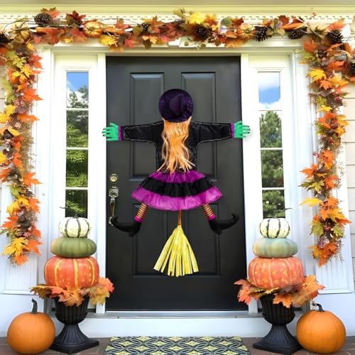 Halloween Decorations Outdoor, Solar Witch, Orange Purple-Large - Image 4