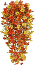 4 Pcs Artificial Mums for Outdoors Hanging Fall Flowers Faux Silk Daisy Flowers Autumn Decoration Orange Yellow Fake Plants Eucalyptus Realistic for Outside Home Indoor Planter Porch Yard Decor by Unknown