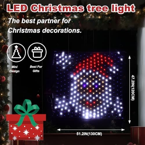 Leisure world LED Santa Window Silhouette Lights,USB Operated LED Net Outdoor Mesh Lights with Timer, 8 Modes for Indoor Outdoor Holiday Xmas Party Decor - Image 3