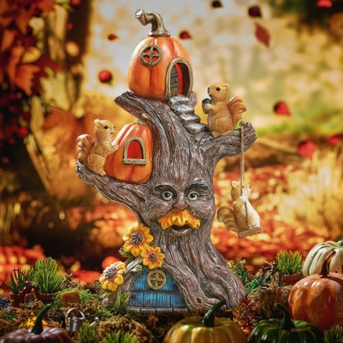 TERESA'S COLLECTIONS Fall Outdoor Decor Tree Spirit Pumpkin Solar Resin 11" - Image 6