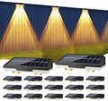 Brizled 12 Pack Solar Fence Lights Outdoor, 300/4000/6000K 3 Modes Fence Lights Solar Powered with LED Focus Lens, Outdoor Fence Lighting Wall Light Waterproof for Outside Backyard Patio Railing Deck by Brizled