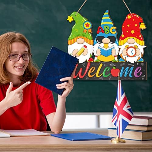 Panelee Back to School Decorations, Gnomes Welcome Sign for Front Door - Image 2