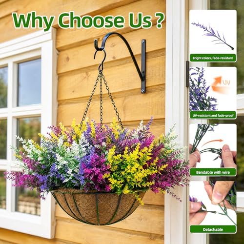 CLEANGOR 16 Pcs Artificial Lavender Flowers for Outdoors (4 Color) - Image 4
