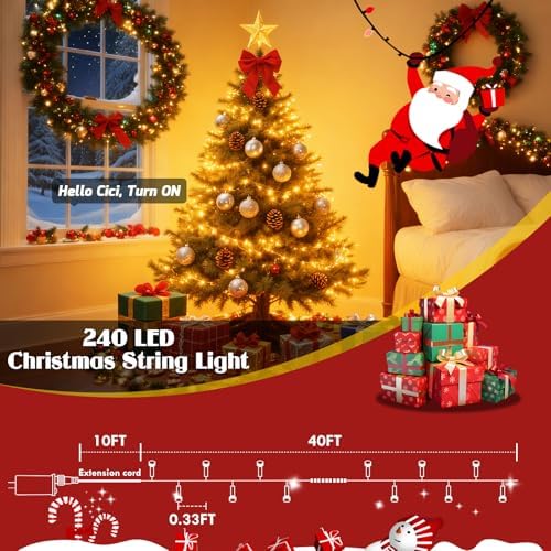 2026 New Voice Control Connectable 88FT 240LED String Lights Indoor Outdoor Clear Wire Twinkle Fairy Light Plug in with Timer for Bedroom Classroom Wedding Tree Patio Decor - Image 5
