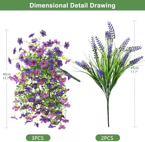 Artificial Fake Hanging Flowers Plants for Outdoor Outside Decoration - Image 3