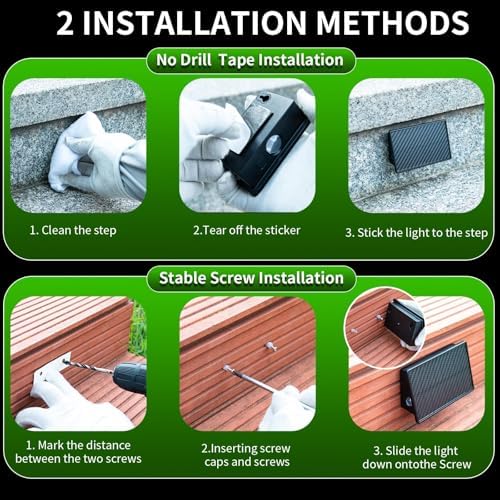 JSOT Solar Deck Lights Outdoor - 12 Pack Stair Step Fence Waterproof Light 5 Lighting Modes for Backyard Garden Wall Outside Patio Decor (Warm Light) - Image 6