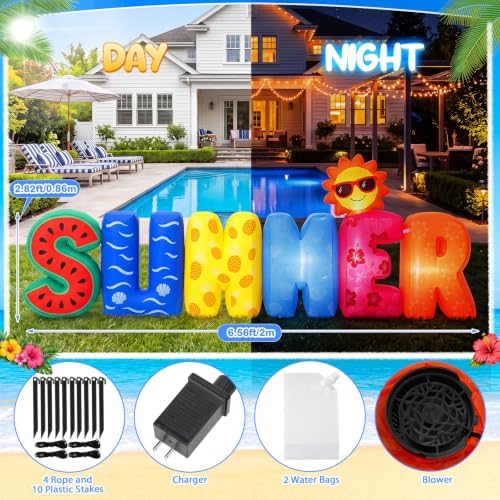 6.56 Ft Summer Inflatable Decoration LED Lighted Inflatables - Image 2