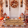 Tinideya 2 Pcs Fall Hello Pumpink Doormat Set for Front Porch Decor by Tinideya