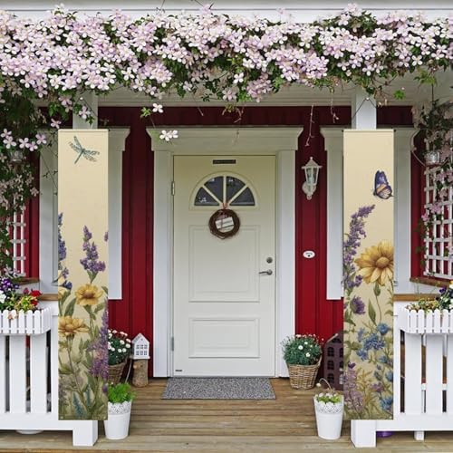 Sunflower Hanging Banners Summer Porch Banners Flags Summer Door Hanging Decorations for Front Door Garden Home Yard Sunflower Party Decorations - Image 2