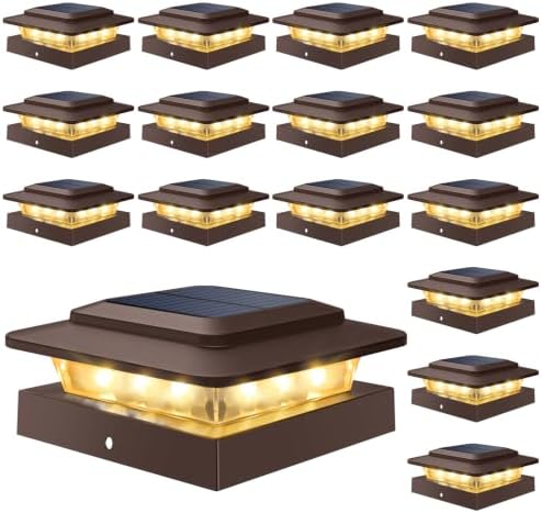 kolpop Solar Post Cap Lights 18 Pack, 3 Lighting Modes& 2 Level Brightness by kolpop
