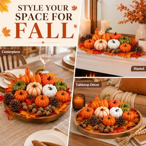 86-Piece Fall Decorations for Home, Artificial Mini Pumpkins and Gourds - Image 5