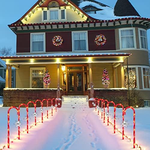 16 Pack 15inch Candy Cane Lights，Twinkle Christmas Candy Cane Pathway Markers, Xmas Pathway Lights Outdoor for Walkway Garden Lawn Holiday Decorations - Image 2