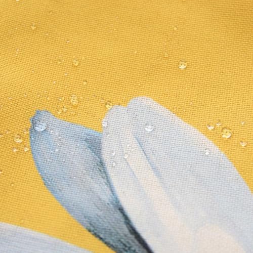 Spring Summer Outdoor Waterproof Pillow Covers 20 x 20 Inch Set of 2 Yellow Daisy Flower Decorative Cushion Cases for Sofa Couch Garden Patio - Image 5