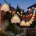 8.5FT Flower String Lights with 10 LED Fabric Blossoms, End-to-End Connectable Warm White 2700K Fairy Lights, Waterproof Shatterproof UL Listed for Indoor Outdoor Bedroom Patio Garden Wedding Decor by Txcigech