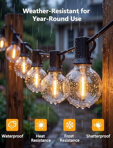 50FT Outdoor String Lights - Shatterproof G40 LED Bulbs, Waterproof Connectable Patio String Lights for Outside Backyard, Wedding & Bistro Party Decor, Warm White - Image 7