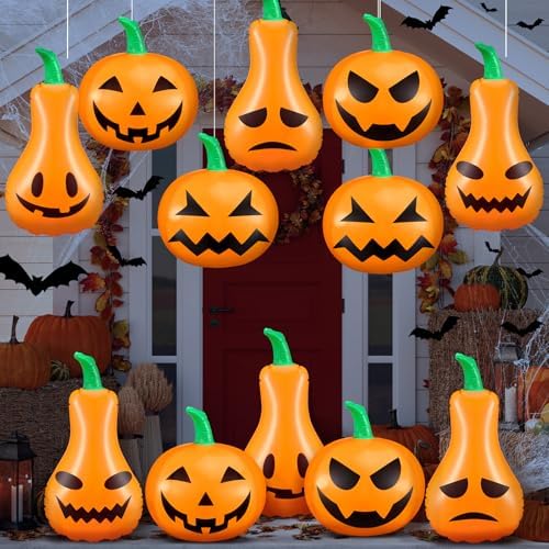 12 Pcs 13.78'' Inflatable Hanging Pumpkin Decorations by Chitidr