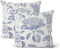 Vintage Blue Pillow Covers 20x20 Inch 2 Pcs Boho Floral Decor Throw Pillows Hydrangea Flower Seasonal Outdoor Farmhouse Neutral Accent Decoration Pillowcase Linen Cushion Cover for Couch by DAFENA